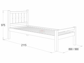 Кровать-10 одинарная с фигурными спинками из массива (800*2000) в Урае - uraj.mebel-e96.ru