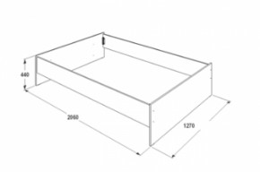 Кровать 1.2 каркас с ладе + спинка головная + 2 ящика Ольга-14 в Урае - uraj.mebel-e96.ru