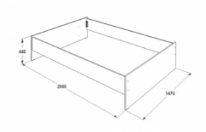 Кровать 1.4 каркас с ладе + спинка головная + 2 ящика Ольга-14 в Урае - uraj.mebel-e96.ru