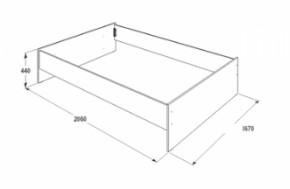 Кровать 1.6 каркас с ладе + спинка головная + 2 ящика Ольга-14 в Урае - uraj.mebel-e96.ru