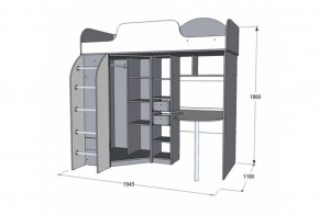 Кровать 2-х ярусная Омега 18 (Кровать-чердак) 800*1900 в Урае - uraj.mebel-e96.ru