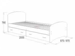 Кровать-6 одинарная с 2-мя ящиками (800*2000) в Урае - uraj.mebel-e96.ru