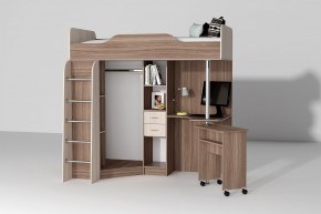 Кровать-чердак Бриз 1 УНИ (800*1900) ясень темный/светлый в Урае - uraj.mebel-e96.ru