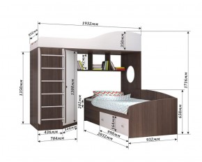 Кровать-чердак Кадет 2 с металлической лестницей в Урае - uraj.mebel-e96.ru