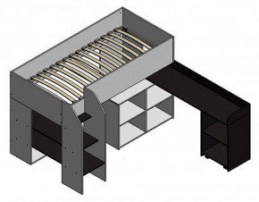 Кровать-чердак Теремок-2 Дуб молочный/Розовый в Урае - uraj.mebel-e96.ru