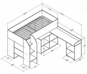 Кровать-чердак Теремок-2 Дуб молочный/Розовый в Урае - uraj.mebel-e96.ru