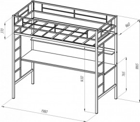 Кровать-чердак Севилья-1 + Тумба Дельта 24.2 (900*1900) в Урае - uraj.mebel-e96.ru