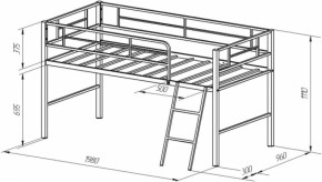 Кровать-чердак Севилья-Мини в Урае - uraj.mebel-e96.ru