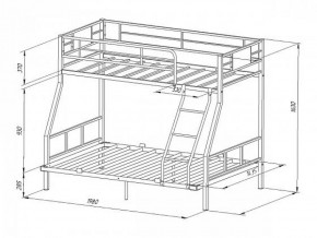 Кровать двухъярусная Гранада-1 140 Черный в Урае - uraj.mebel-e96.ru