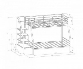 Кровать двухъярусная Толедо-1 Черный/Дуб молочный в Урае - uraj.mebel-e96.ru