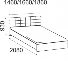 Кровать интерьерная Лита с латами 1400*2000 в Урае - uraj.mebel-e96.ru