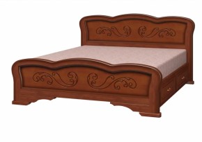 Кровать из массива Карина-8 с 2 ящиками Орех (БМ) в Урае - uraj.mebel-e96.ru