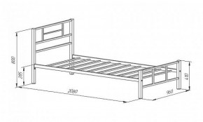 Кровать металлическая Кадис Коричневый в Урае - uraj.mebel-e96.ru