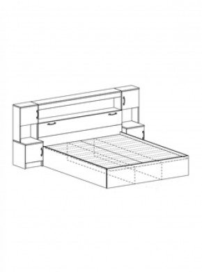 Кровать с прикроватным блоком КР 552 (МС Бася) в Урае - uraj.mebel-e96.ru | фото