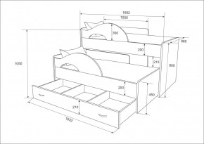 Кровать выкатная Радуга 800*1600 (Матрешка) Белый в Урае - uraj.mebel-e96.ru