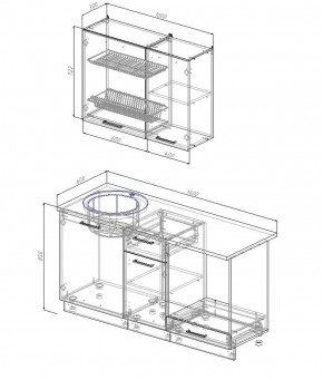 Кухонный гарнитур Антрацит 1600 в Урае - uraj.mebel-e96.ru