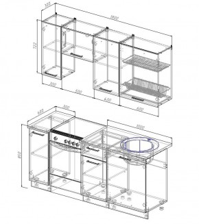 Кухонный гарнитур Антрацит 1800 в Урае - uraj.mebel-e96.ru