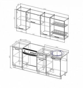 Кухонный гарнитур Антрацит 2000 в Урае - uraj.mebel-e96.ru