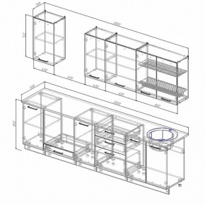 Кухонный гарнитур Антрацит 2800 в Урае - uraj.mebel-e96.ru