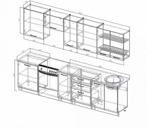 Кухонный гарнитур Антрацит 3000 в Урае - uraj.mebel-e96.ru