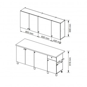 Кухонный гарнитур POINT 1800 мм (Гор) в Урае - uraj.mebel-e96.ru