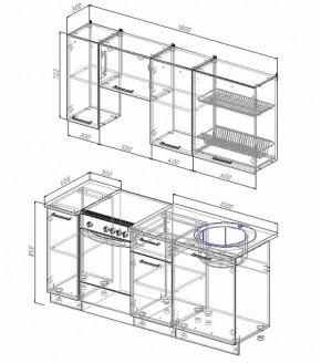 Кухонный гарнитур Шампань 1800 в Урае - uraj.mebel-e96.ru