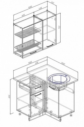 Кухонный гарнитур угловой Сатин 1000*1000 в Урае - uraj.mebel-e96.ru