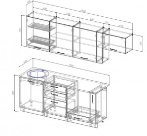 Кухонный гарнитур Вегас 2550 в Урае - uraj.mebel-e96.ru