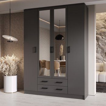 Шкаф Квадро 1600 мм Графит (Эра) в Урае - uraj.mebel-e96.ru