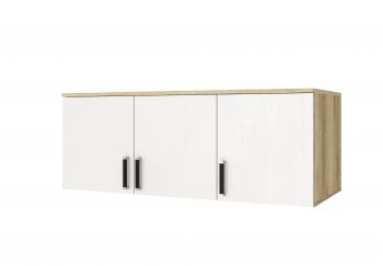 Шкаф Лагуна с антресолью делано/белый (Текс) в Урае - uraj.mebel-e96.ru