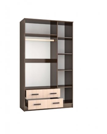 Шкаф Лагуна с антресолью с зеркалом венге/дуб (Текс) в Урае - uraj.mebel-e96.ru