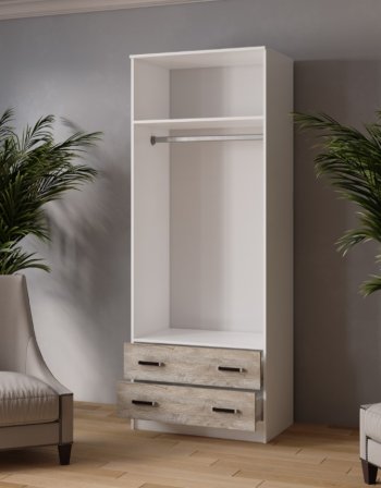 Шкаф 800 мм Лагуна с антресолью дуб юкон (Текс) в Урае - uraj.mebel-e96.ru