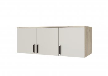 Шкаф 1200 мм Лагуна с антресолью с зеркалом крафт серый/кашемир (Текс) в Урае - uraj.mebel-e96.ru