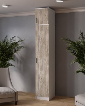 Пенал 400 мм Лагуна с антресолью  дуб юкон (Текс) в Урае - uraj.mebel-e96.ru