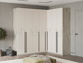 Гардеробная/шкаф 2200*1706 мм Ларго №3 дуб крафт серый/кашемир (Миф) в Урае - uraj.mebel-e96.ru