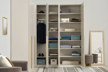 Гардеробная/шкаф 2200*1706 мм Ларго №3 Кашемир (Миф) в Урае - uraj.mebel-e96.ru