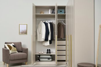 Гардеробная/шкаф 2200*1706 мм Ларго №3 Кашемир (Миф) в Урае - uraj.mebel-e96.ru