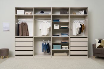 Гардеробная/шкаф 3200 мм Ларго №2 открытая Кашемир (Миф) в Урае - uraj.mebel-e96.ru