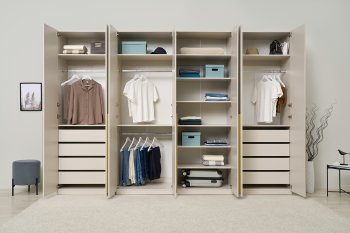 Гардеробная/шкаф 3200 мм Ларго №2 Кашемир (Миф) в Урае - uraj.mebel-e96.ru