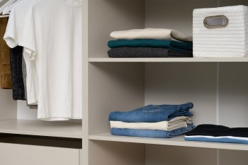 Гардеробная/шкаф 4000 мм Ларго №1 открытая Кашемир (Миф) в Урае - uraj.mebel-e96.ru