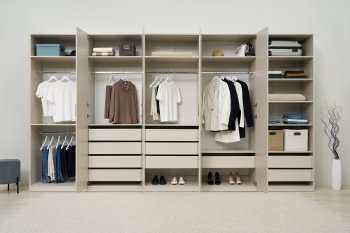 Гардеробная/шкаф 4000 мм Ларго №4 Кашемир (Миф) в Урае - uraj.mebel-e96.ru