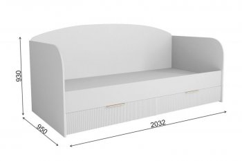 Кровать Лавис ДКД 2000.1 с ящиками белый софт (ДСВ) в Урае - uraj.mebel-e96.ru