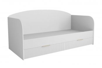 Кровать Лавис ДКД 2000.1 с ящиками белый софт (ДСВ) в Урае - uraj.mebel-e96.ru