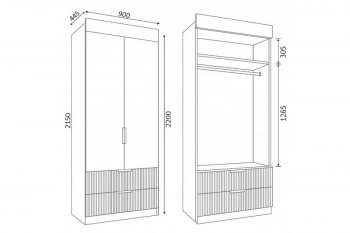 Шкаф Лавис ШД 900.1, белый софт (ДСВ) в Урае - uraj.mebel-e96.ru