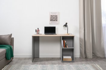 Стол письменный Лайт 12.163. серый (Моби) в Урае - uraj.mebel-e96.ru