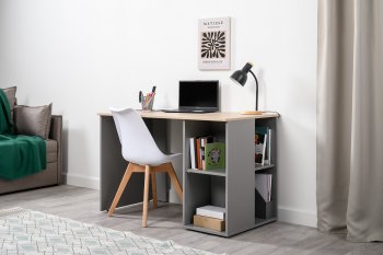 Стол письменный Лайт 12.163. серый (Моби) в Урае - uraj.mebel-e96.ru