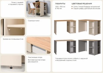 Стол письменный Лайт 12.163. серый (Моби) в Урае - uraj.mebel-e96.ru