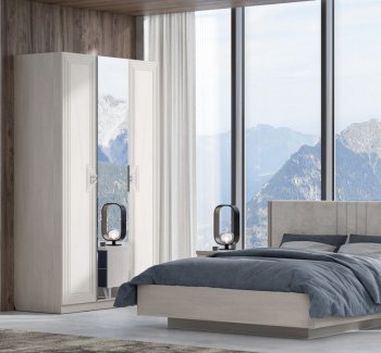 Шкаф распашной 1400 мм Лежер ШК-3103 холст белый (СанТан) в Урае - uraj.mebel-e96.ru