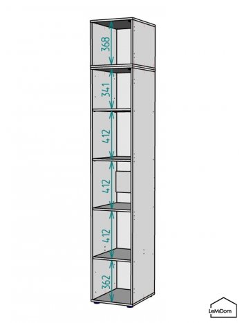 Шкаф с антресолью 400 мм Linnea MHR-1A-2 2450х400х510 (ДВ-М 11.1.25) в Урае - uraj.mebel-e96.ru
