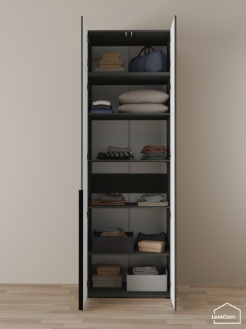 Шкаф с антресолью 800 мм Linnea MHR-2A-2 2450х800х510 (Графит-М 11.1.25) в Урае - uraj.mebel-e96.ru